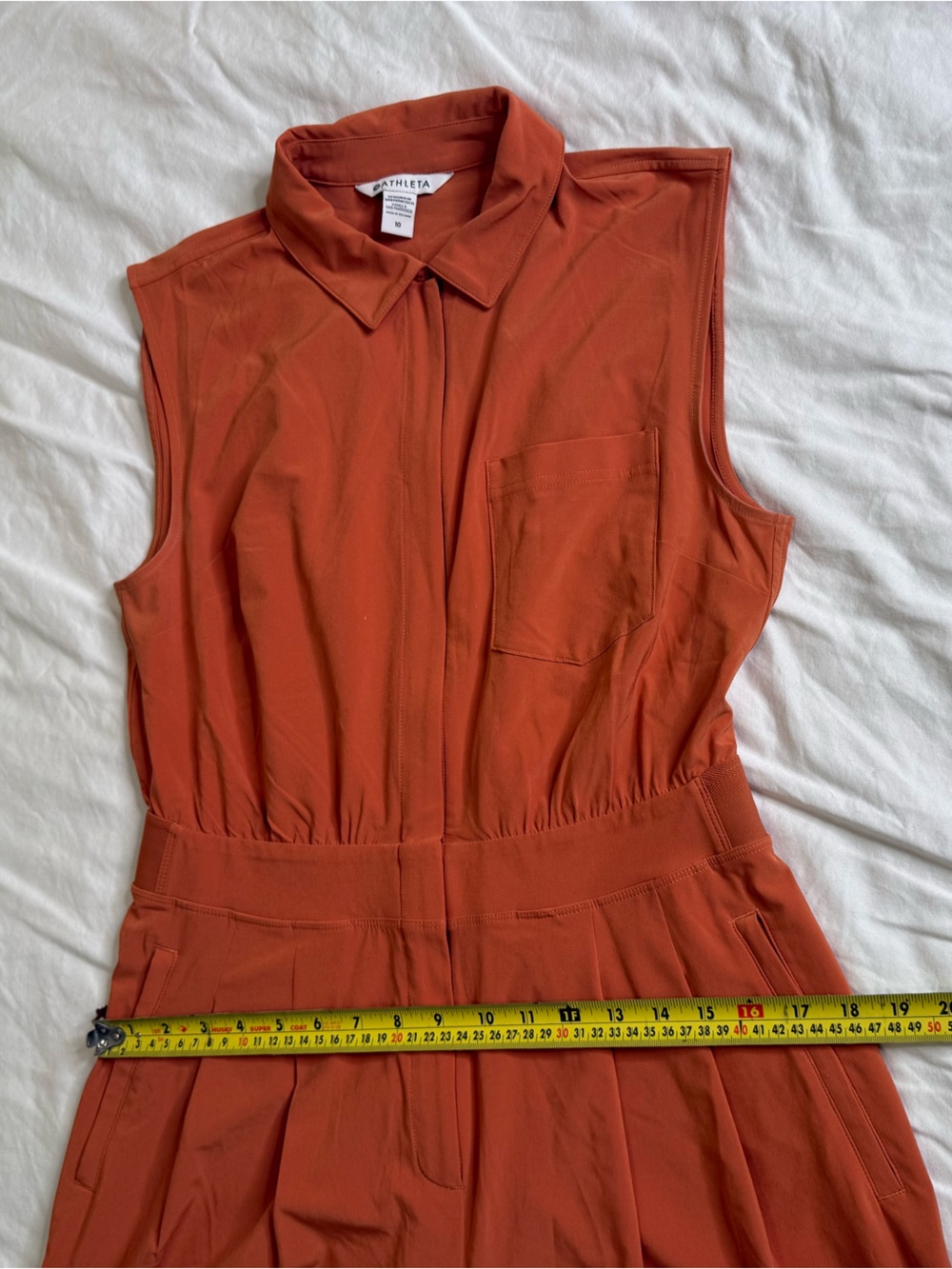 Athleta Terracotta Zip Front Romper Golf Travel Tennis Size 10 - Picture 15 of 15